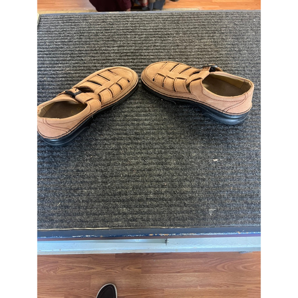 Birkenstock Footprints Tan Leather Fisherman Shoes Mary Jane EU 41 US 10 Women G - Picture 8 of 13